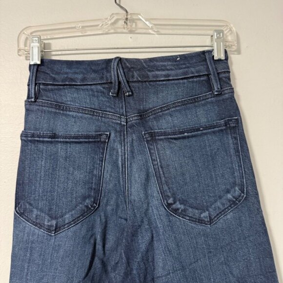 GOOD AMERICAN Good Waist Palazzo Wide Leg Dark Wash Denim Jeans Women 00 24 Tall - Picture 3 of 11